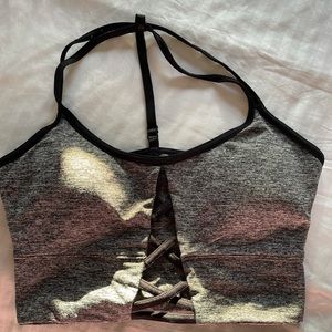 Forever 21 Grey Cross Cross Front Sports Bra
